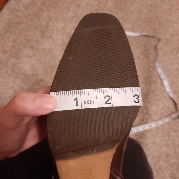 VTG Salvatore Ferragamo Knee High Chestnut Brown Leather Heeled Boots SZ 8.5 - Picture 16 of 16